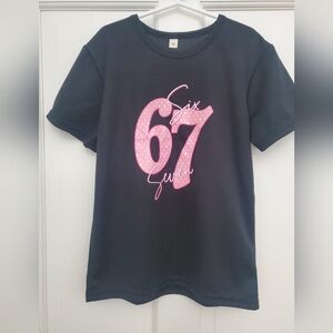 Kids Black T-Shirt with Pink Graphic